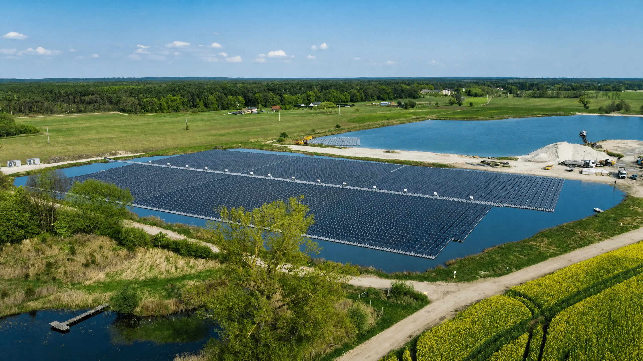 Instalație mare ARTA de fotovoltaice plutitoare pe un rezervor din Polonia