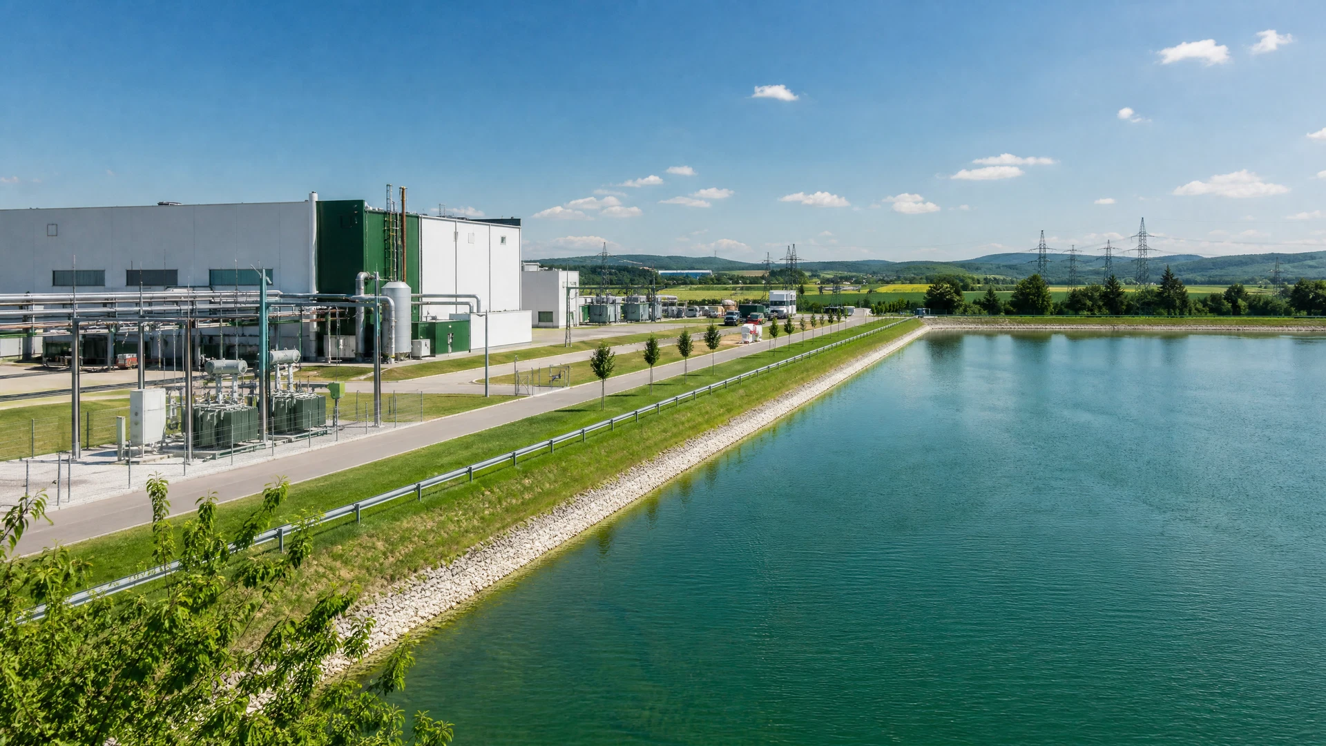 Unitate de producție și bazin de retenție