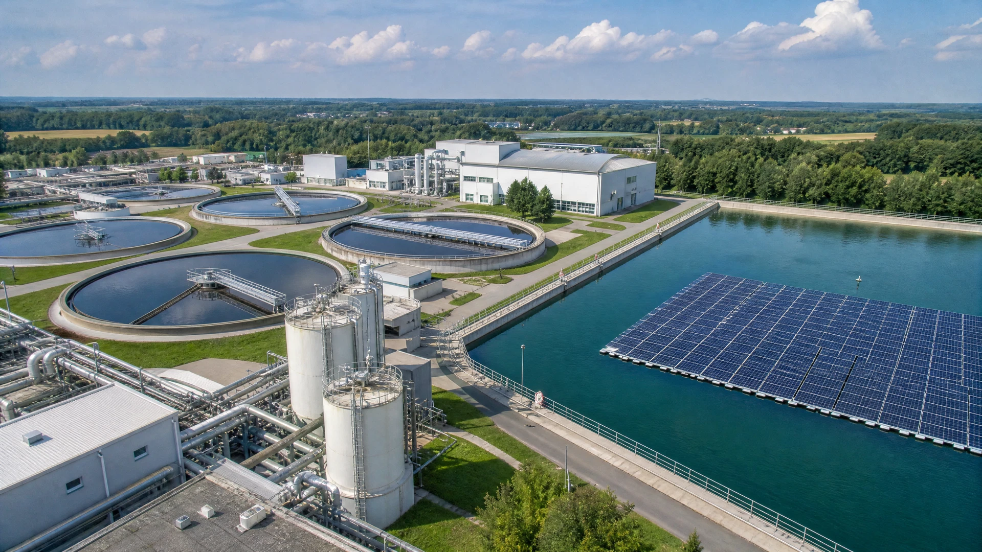 Infrastructură de apă și apă uzată cu fotovoltaice plutitoare